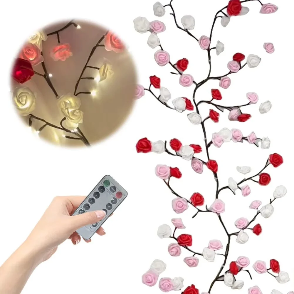 

Flower Branch LED Light Enchanted Vine Light USB Plug In Creative Wall Decor Light with Remote Control Bendable for Home Bedroom