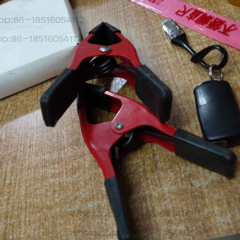 Export stock, red handle clip, fixing clip, manual clip, spring iron clip 4 inches  10pcs