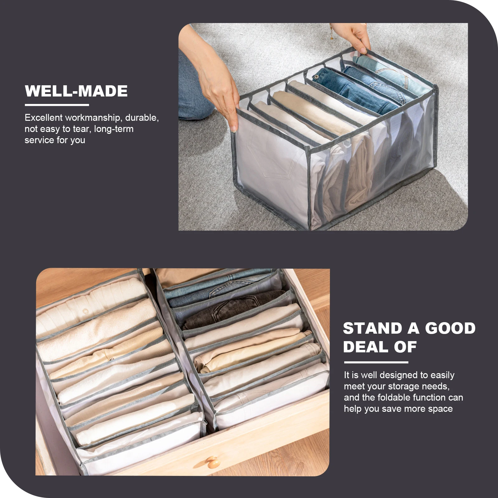 

Garment Storage Foldable Travel Clothing Box Clothes ganizer Multi grid Pants Underwear Container Wardrobe Travel Mesh