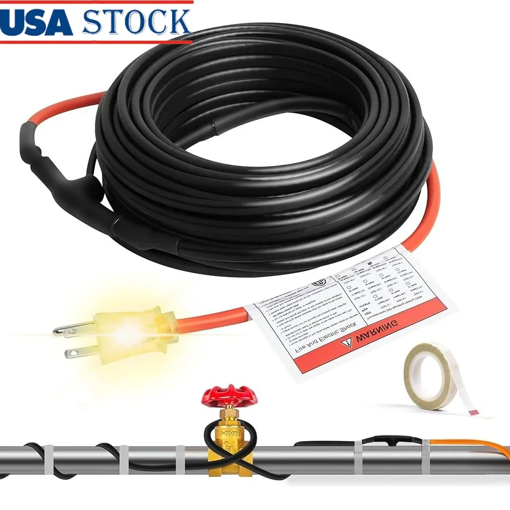 

Саморегулируемая труба Нагревательный кабель Защитные трубы от замерзания до 2 дюймов Энергоэффективный термостат Простая установка Прочный Водонепроницаемый