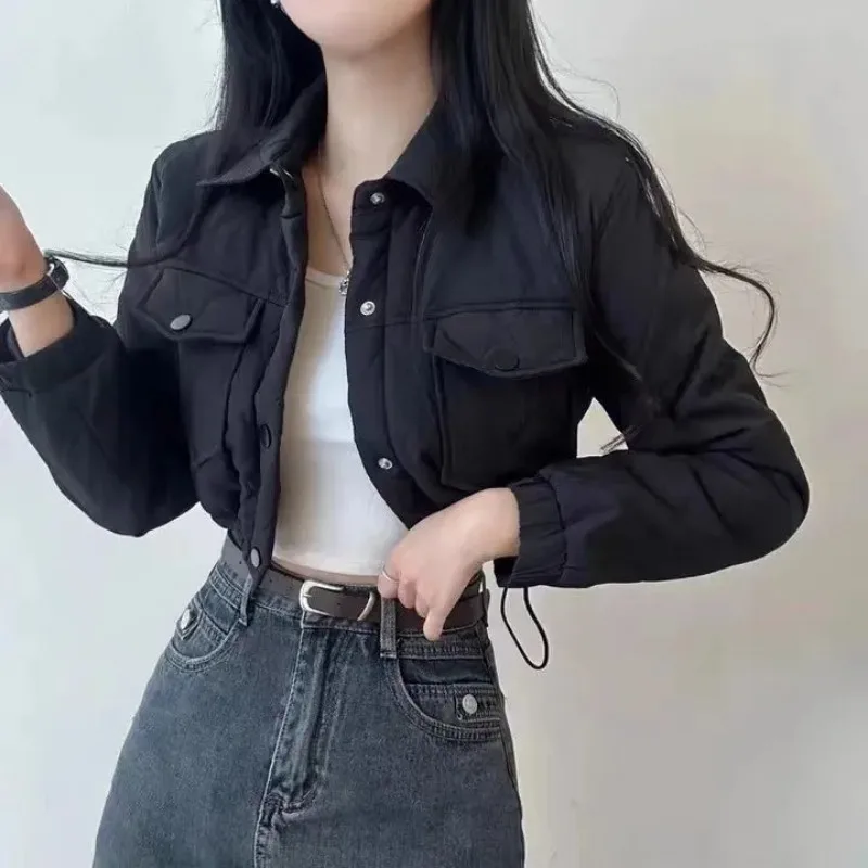 여성 가을/겨울 탑 코트 코튼 코트 솔리드 컬러 옷깃 지퍼 따뜻한 레트로 단순 편안한 캐주얼 디자인 틈새 다용도