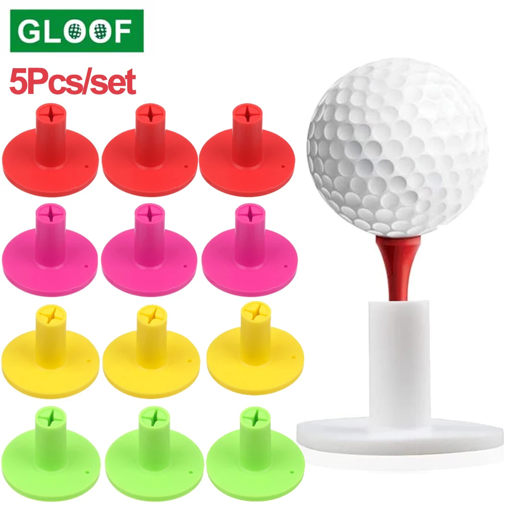 5 Pcs Rubber Golf Tees Driving Range 38mm White Black yellow red green Tee Outdoor Indoor Training Aids Accessories