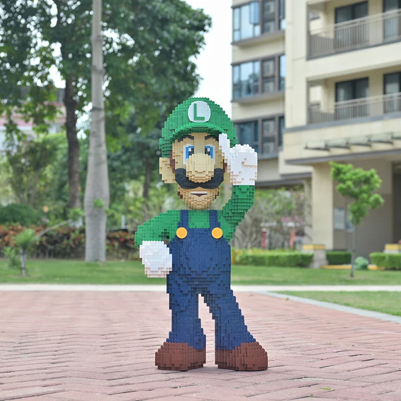 Set di Blocchi da Costruzione Giganti di Mario 4892 Pezzi, Grande Modello di Personaggio da Gioco MOC, Mattoncini per Assemblaggio Fai-da-te, Giocattolo per Adulti, Oggetto da Collezione, Decorazione