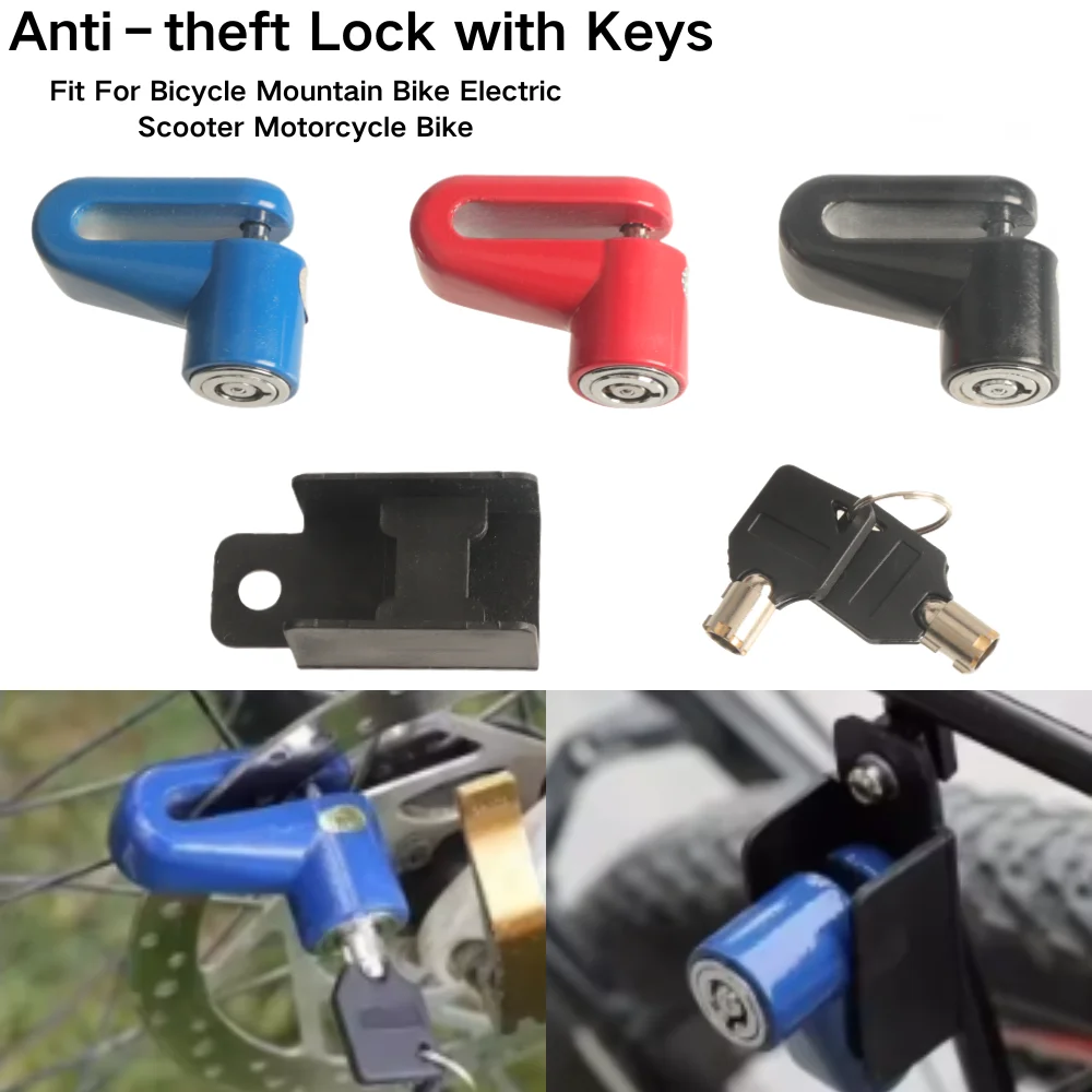 Disc Brake Lock with Keys Heavy‑Duty Steel Anti‑Theft Lock for Motorcycle Bicycle Mountain Bike Electric Scooter