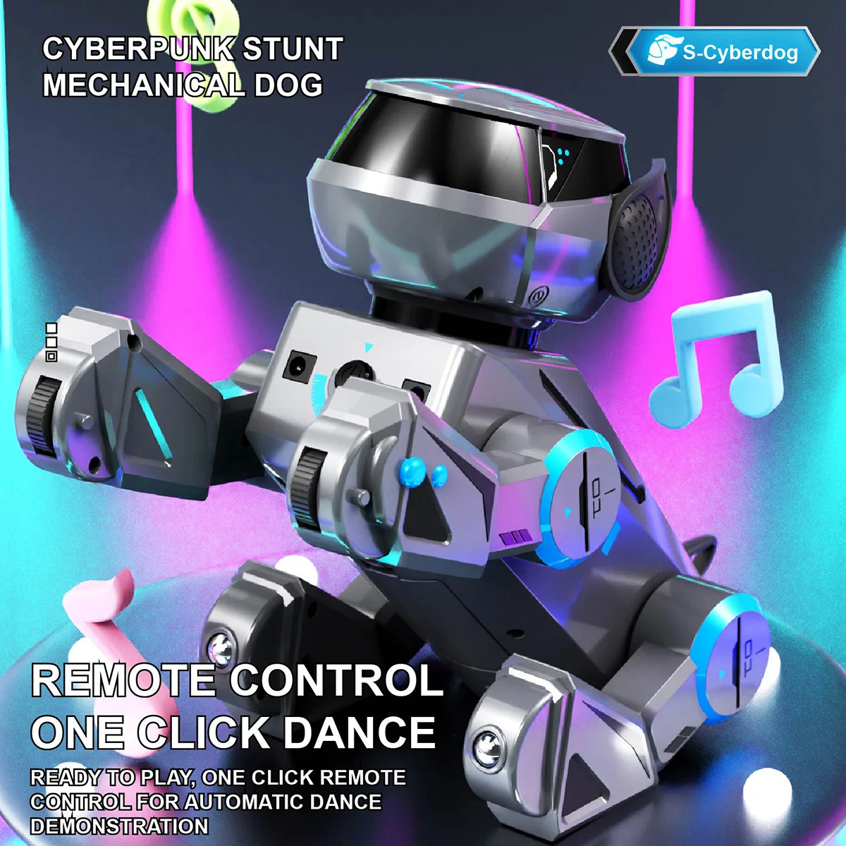 RC robot dog toy, children's intelligent mechanical dog, interactive electronic pet, dancing and singing special effect robot