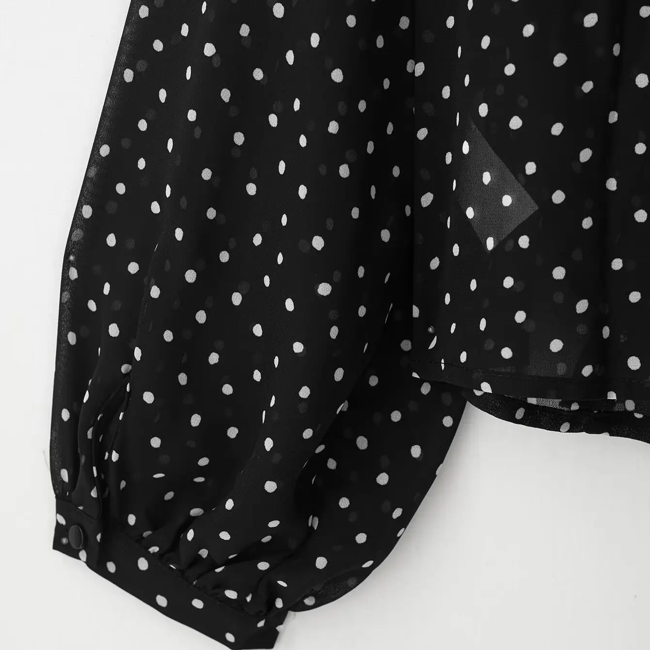 

Casual Long Sve irt Women's Print Layered Decoration Polka Dot Casual irt V-ne Polyester Fiber UV Protection