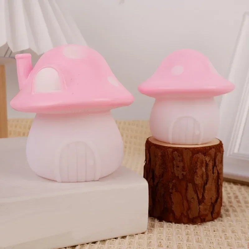 Mushroom LED Night Light Warm White Bedroom Desktop Bedside Lamp Battery Powered Atmosphere Scene Light Living Room Decoration