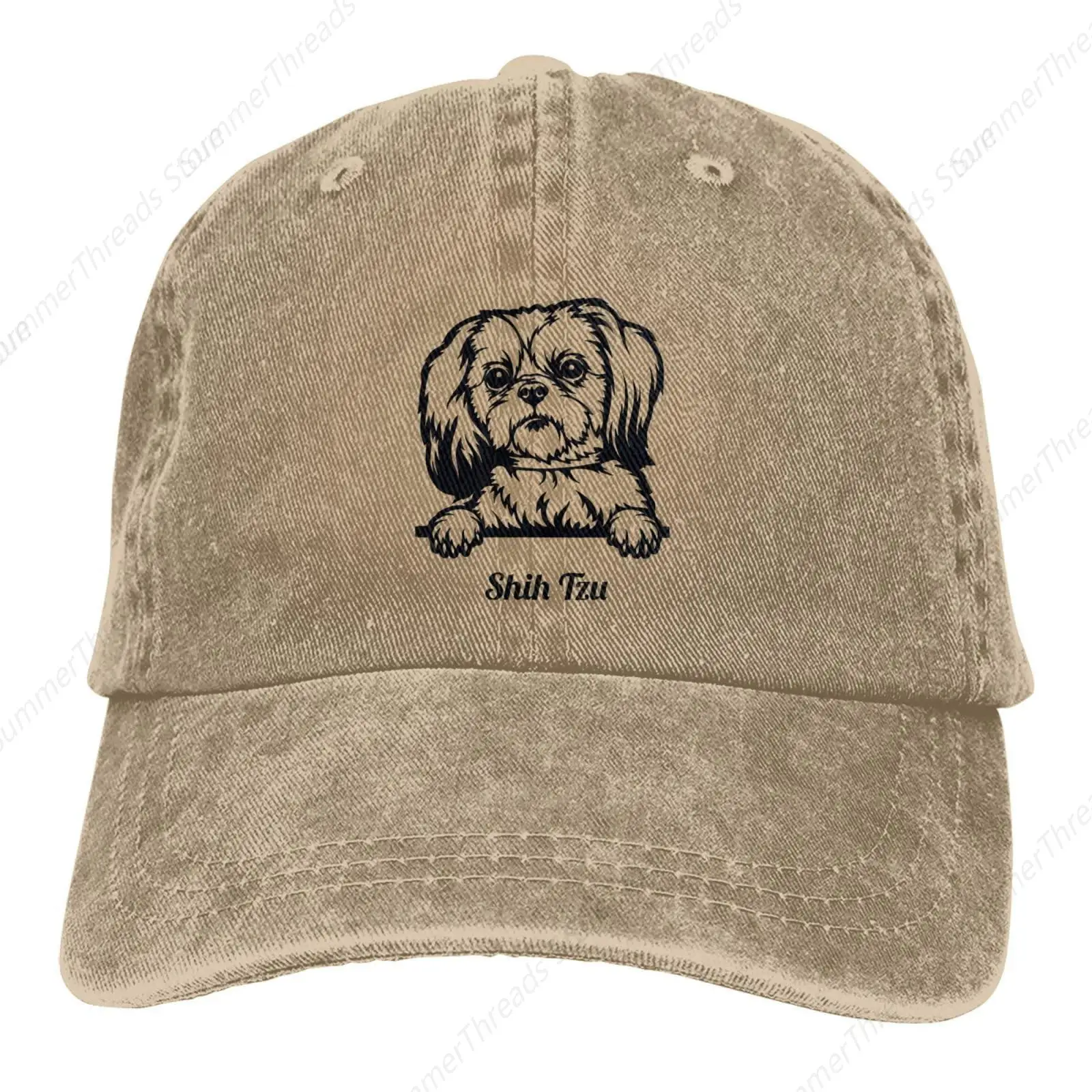 Shih Tzu Dog Look Baseball Cap Golf Dad Hat Adjustable Original Classic Low Profile Cotton Hat Men Women