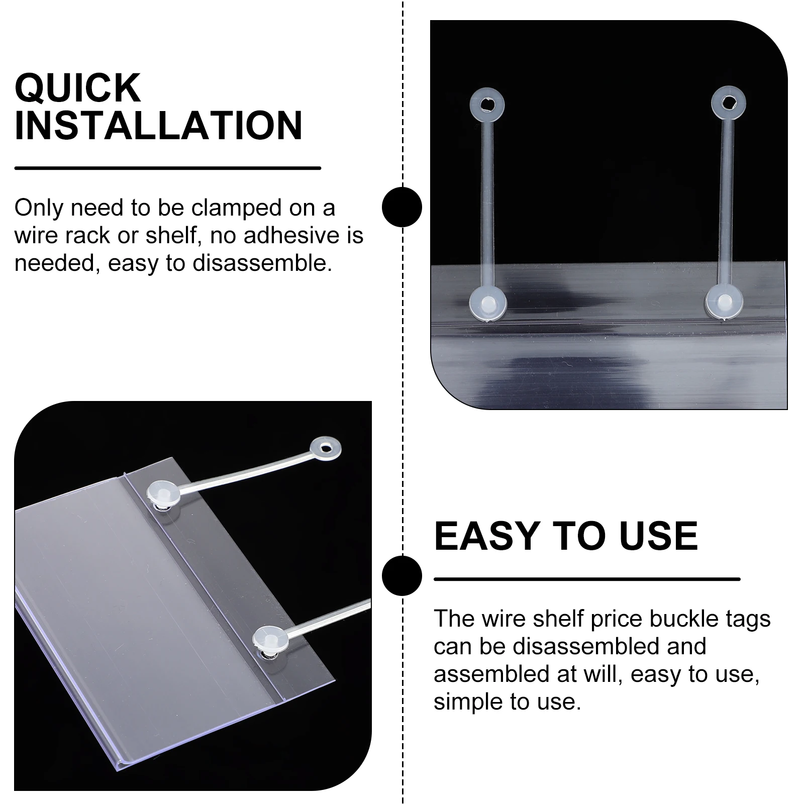 25 Buah Label Harga PVC Tanda Tampilan Supermarket Sederhana Aman Label Ritel Folder Rak Garis Lemari Penyimpanan