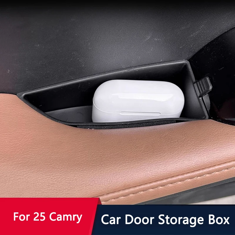

QHCP Car Water Cup Holder Door Storage Box TPE Waterproof Central Console Storage Box For Toyota Camry 2025 Interior Accessories