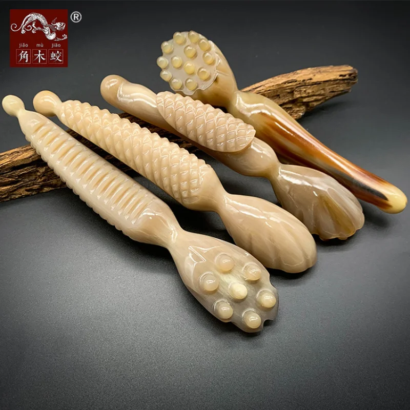 -style multi-specification production of wood, yak horn, lotus pod integrated meridian sticks and facial massa