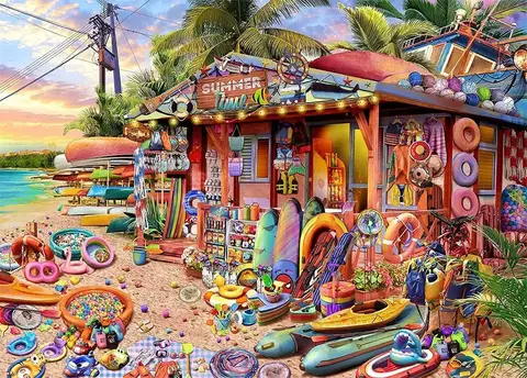 Jigsaw Puzzles for Adults 1000/500/300pcs Beach Shop Wooden Puzzles for Gameroom Bedroom Home Decor Birthday Party Gift