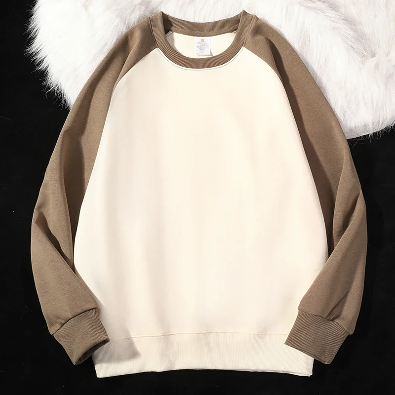 

LIBIELIY 2024 Spring Autumn New Men Casual Sweatshirts Harajuku Loose Streetwear Tops O Neck Pullover Hoody Solid Mens Sweatshir