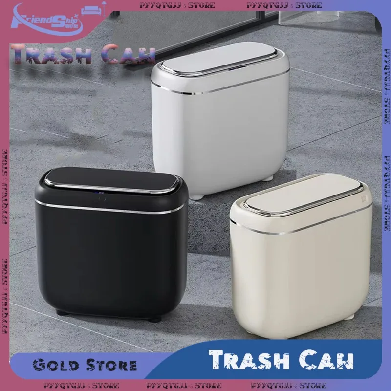 14L Smart Trash Can with Lid Automatic Sensor Garbage Bin for Kitchen Bathroom Narrow Touchless Garbage Can Home Accessories