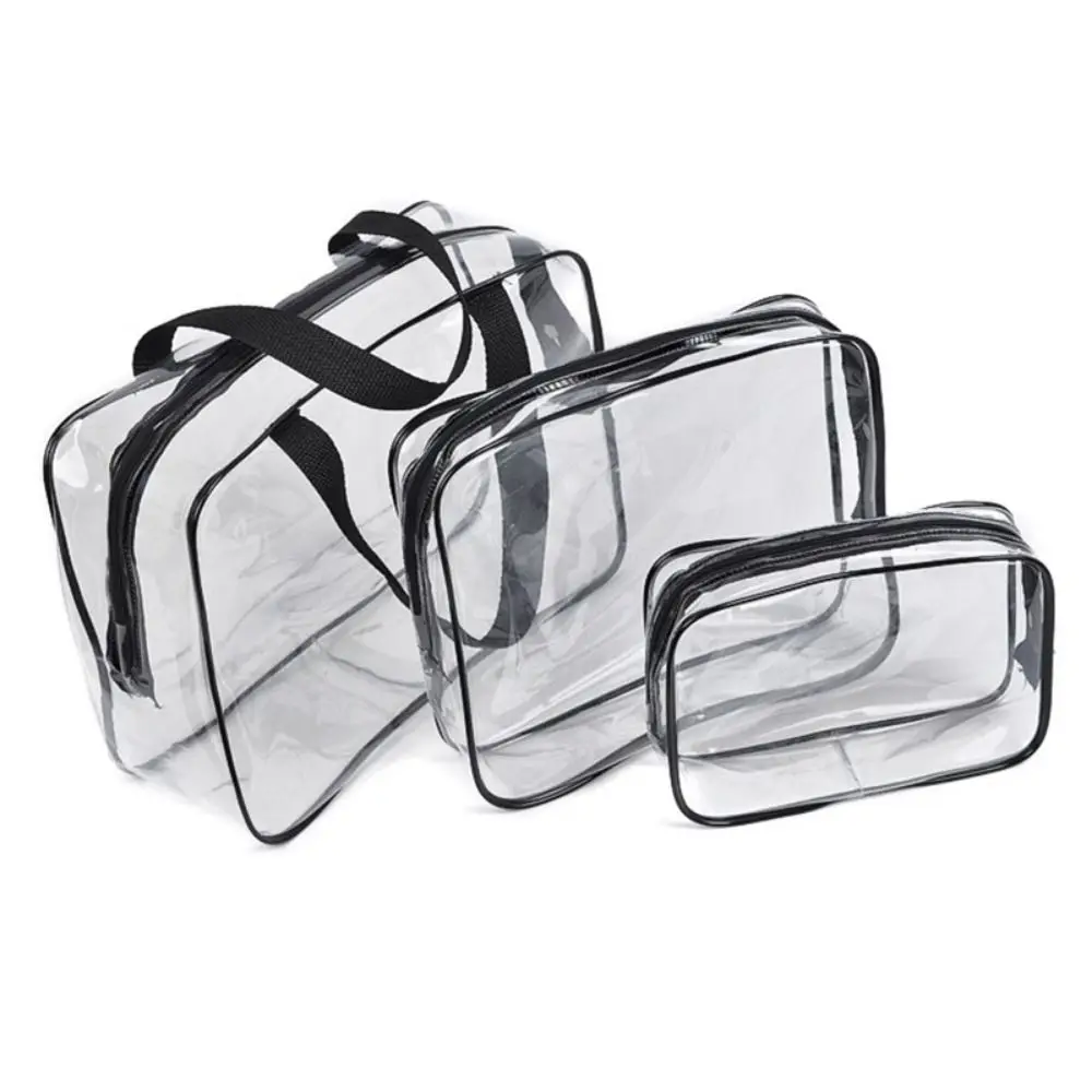 

1/3Pcs Large Capacity Transparent Storage Bag Portable Waterproof Design Makeup Pouch Multi-purpose Thickened PVC Cosmetic Bag