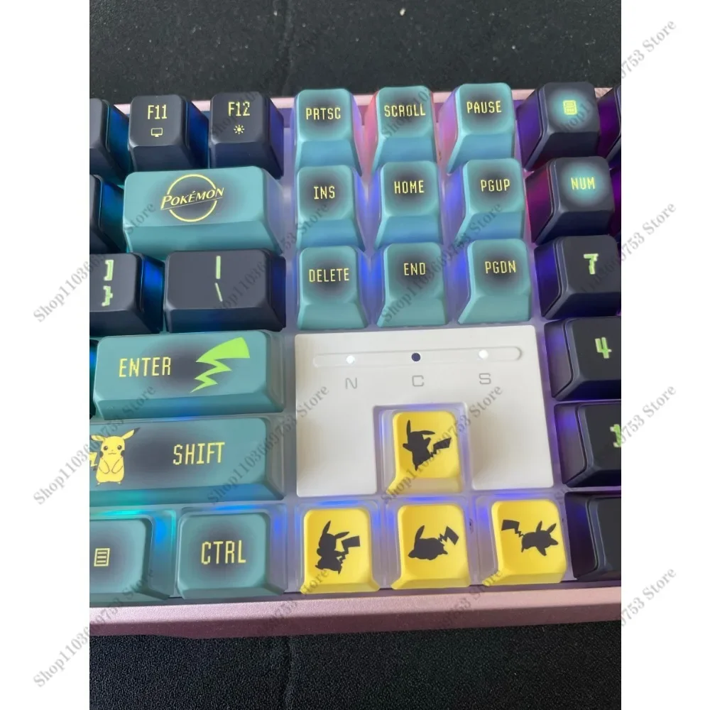 ポケモンアニメキーキャップ DIY カスタマイズされた三面半透明チェリー高さメカニカルキーボードキーキャップ 109 キー/セットおもちゃギフト