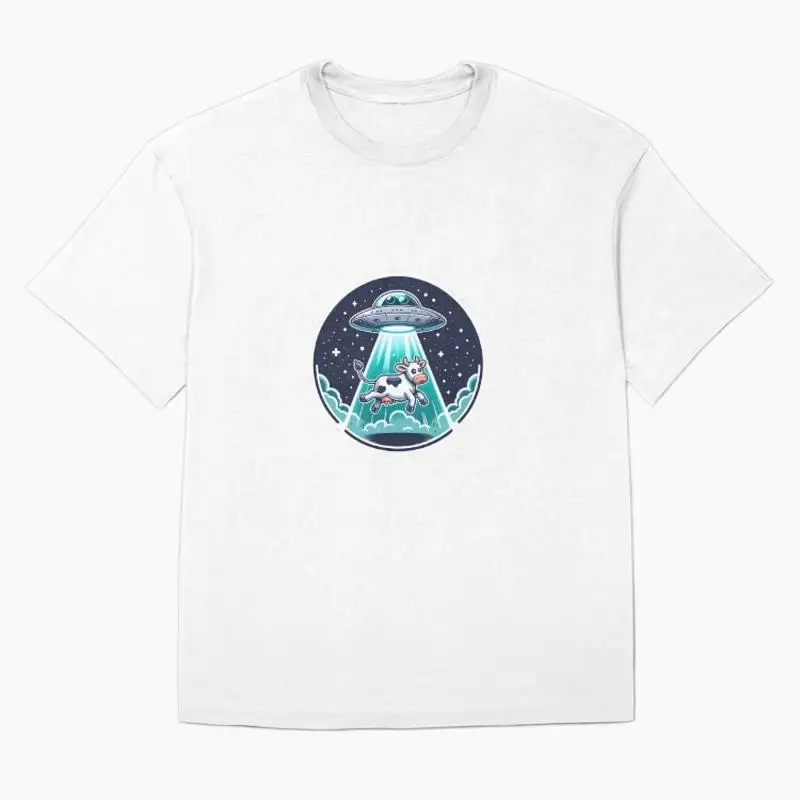 Funny Cow Abducted By Aliens Oversized T-Shirt