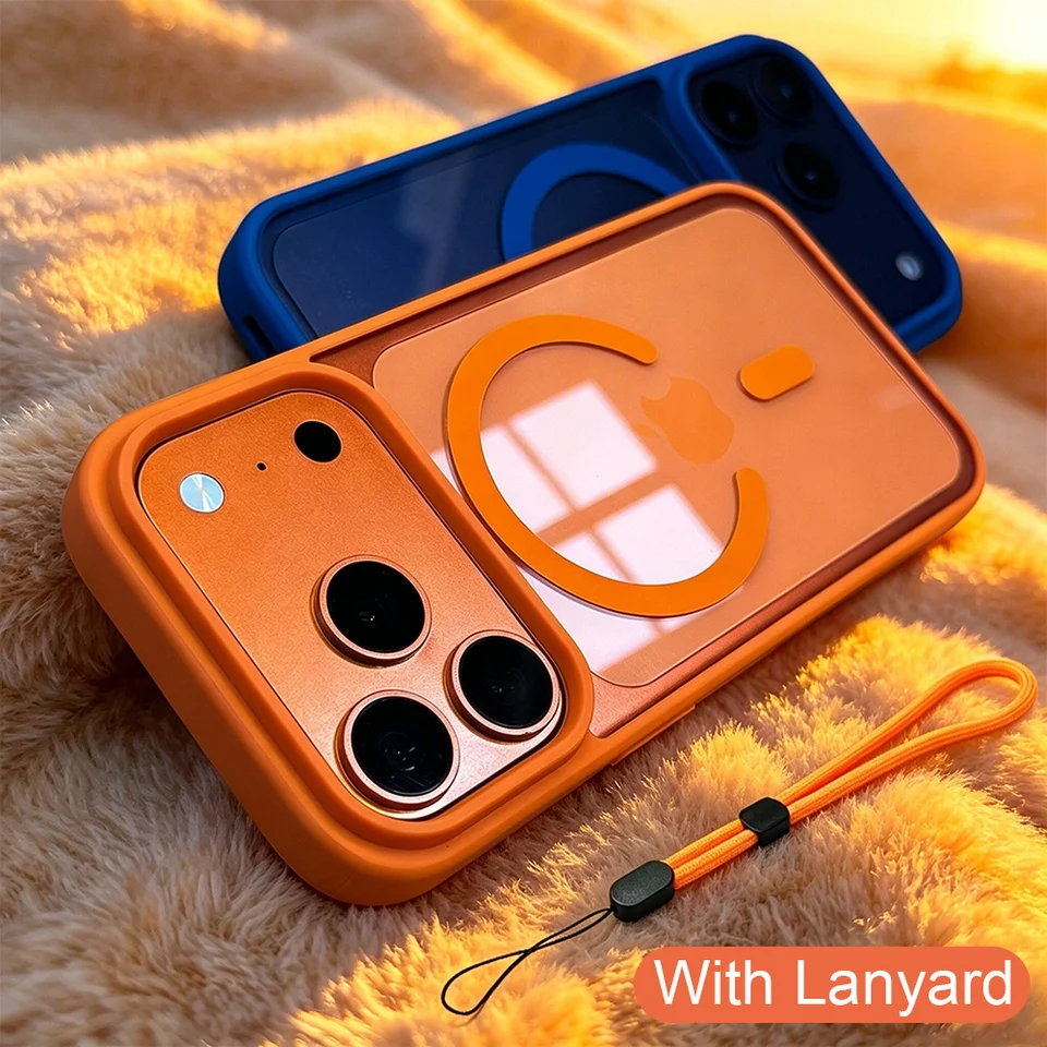 Funda transparente de lujo con carga inalámbrica magnética para iPhone 18 17 16 15 14 13 12 11 Pro Max Plus Air 17e, incluye cordón 2