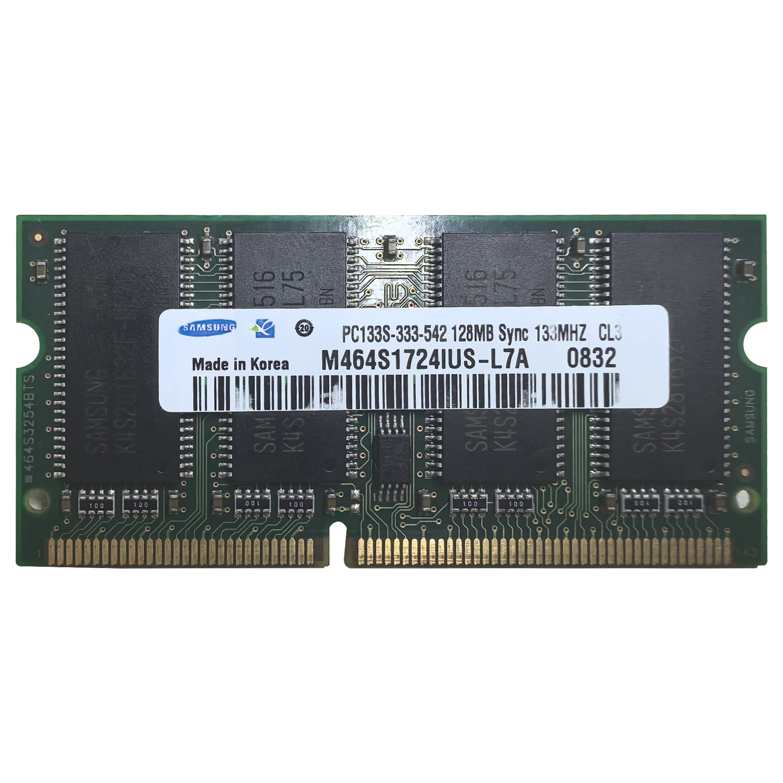 Samsung Laptop SDRAM DDR 128MB 256MB 512MB 133MHz 333MHz PC133S PC2700S Non-ECC Unbuffered 3.3V 144-Pin Notebook Memory