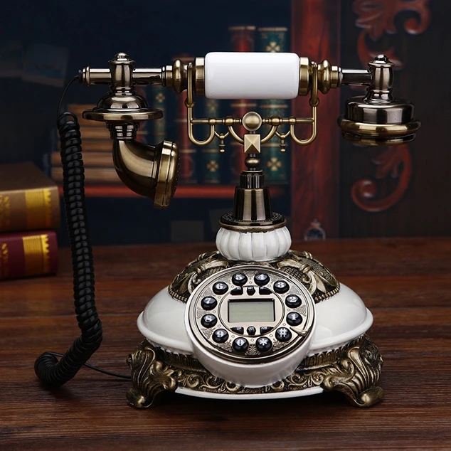 Retro Landline Phone Antique Home House Office Hotel Fixed Telephone Corded Vintage Table Decoration Functional Gift Red White