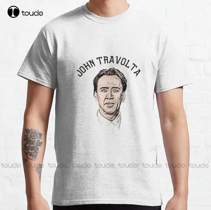 Sports Ed Nicolas Cage As John Travolta, (Black) Classic T-Shirt Boy Shirts Fashion Creative Leisure Funny T Shirts Xs-5Xl New