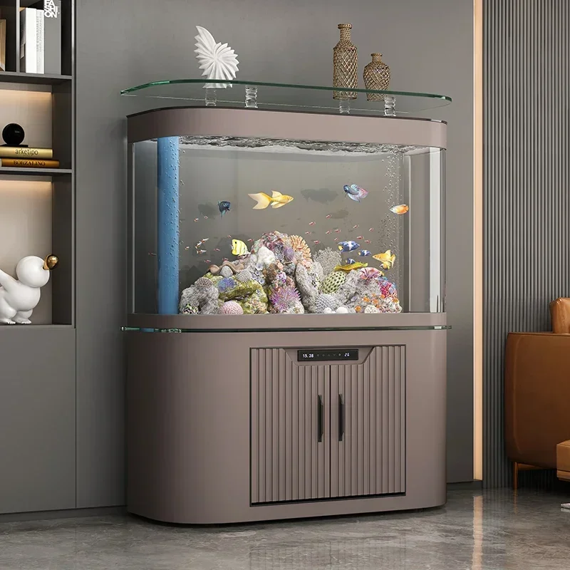 Large Fish Tank Living Room Home Smart Bottom Filter Glass Ecology Change Water New Aquarium