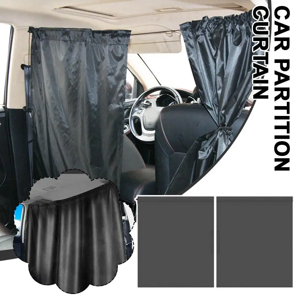 Car Partition Curtain Portable RV Blackout Curtain Rear Heat Summer Curtains Front and Insulation Protection Sun Privacy an Q2M5