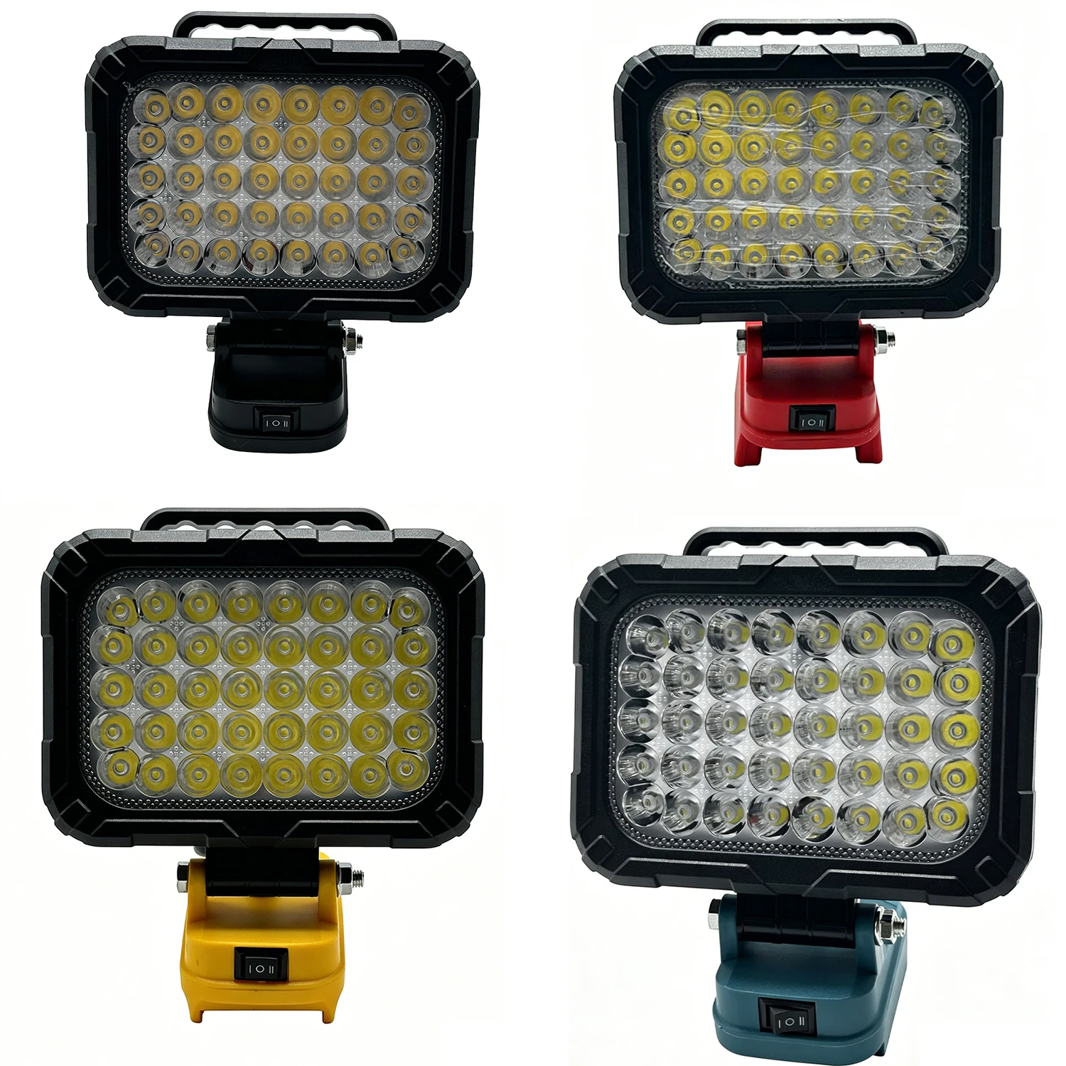 Cordless LED Work Light Compatible with for Makita/Dewalt/Milwuakee with 2 USB Charging Port 145° Adjustable Angle Flashlight