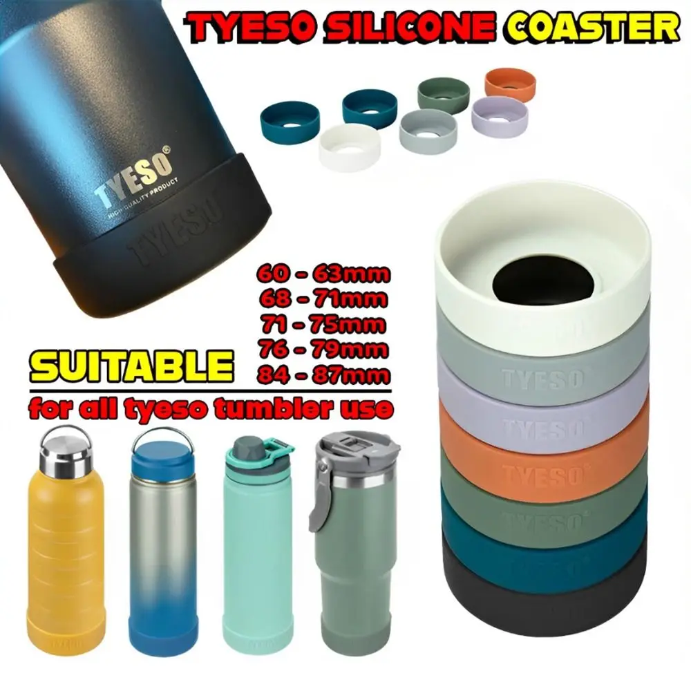 Universal 71-75mm Silicone Coaster Bottom Cover for Tyeso Water Bottle Anti Slip Bottom Sleeve Cover for Tyeso Mug Accessory