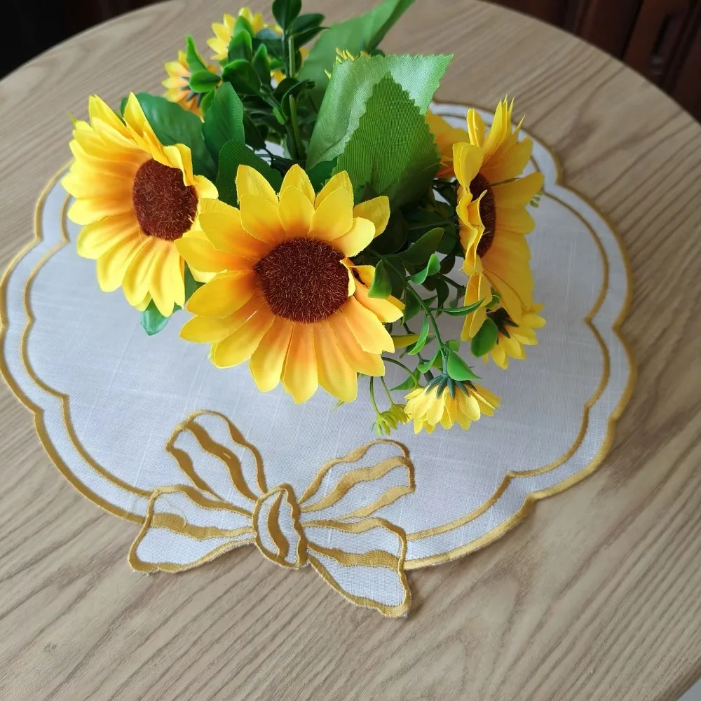 Benutzerdefinierte bestickte Spitzen-Tischsets, waschbar, wiederverwendbar, unabhängige Servietten für Zuhause, Esszimmer, Restaurant, Urlaub, Hochzeit, Party – Detail 9