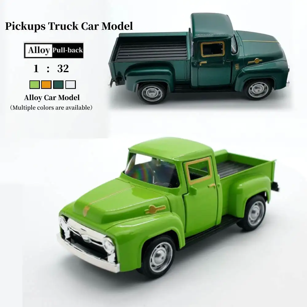 

Classic Pickup Truck Car Model Small Fresh 1/32 Simulation Alloy Vintage Pull back Diecast Car Model Collection Toy Boys Gift