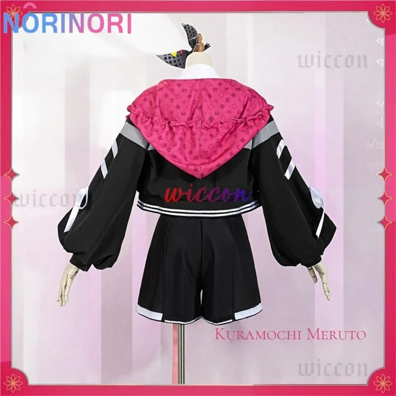 VTuber themed Cosplay Wig with Kuramochi Meruto Cosplay Costume Wig Women Cute Dress Skirt Coat Uniform Ac made for cosplay gath