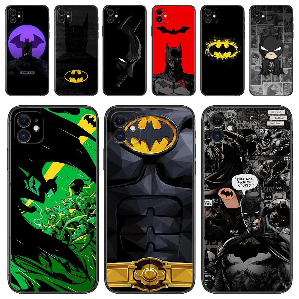 Роскошный черный Чехол B-Batman из ТПУ для Apple IPhone 15 13 12 11 14 Pro Max Mini XR X XS Max 6S 6 7 8 Plus SE 2020, мягкий чехол