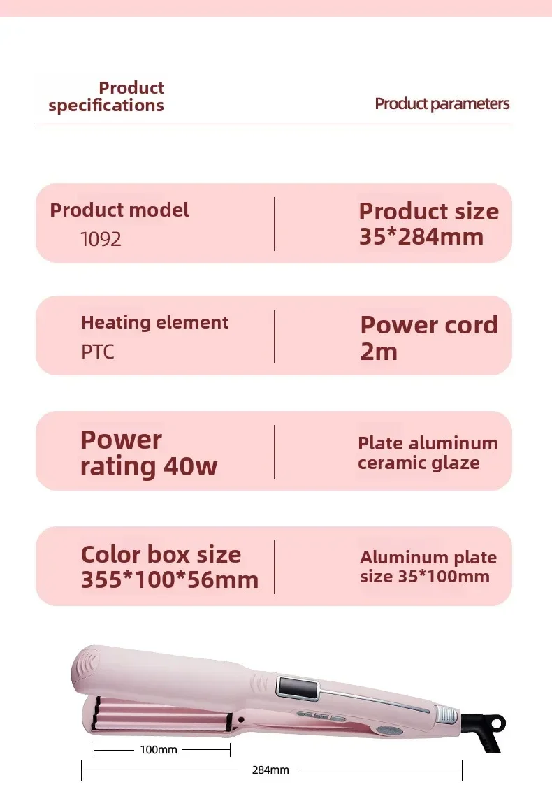 High quality   New Fluffy Splint Pad Hair Root Digital LCD Hair Straightener Corn Ironing Straightener Clip view 6