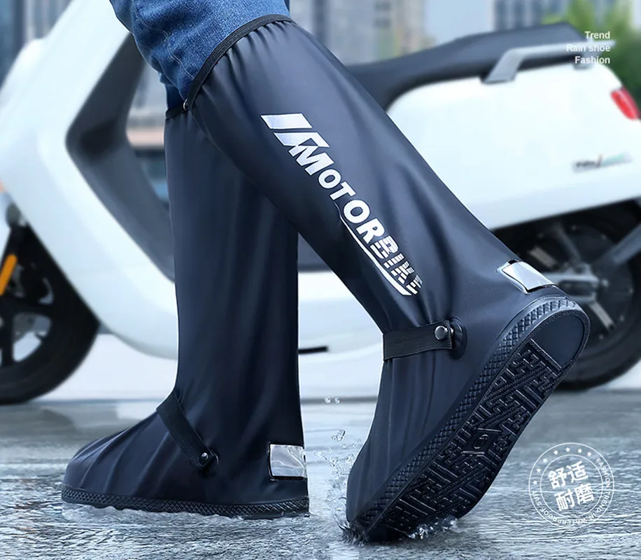 Cubiertas de zapatos de lluvia de tubo alto, cubiertas de zapatos impermeables, reutilizables, creativas, para motocicleta, ciclismo, a prueba de lluvia, gran oferta, 2023