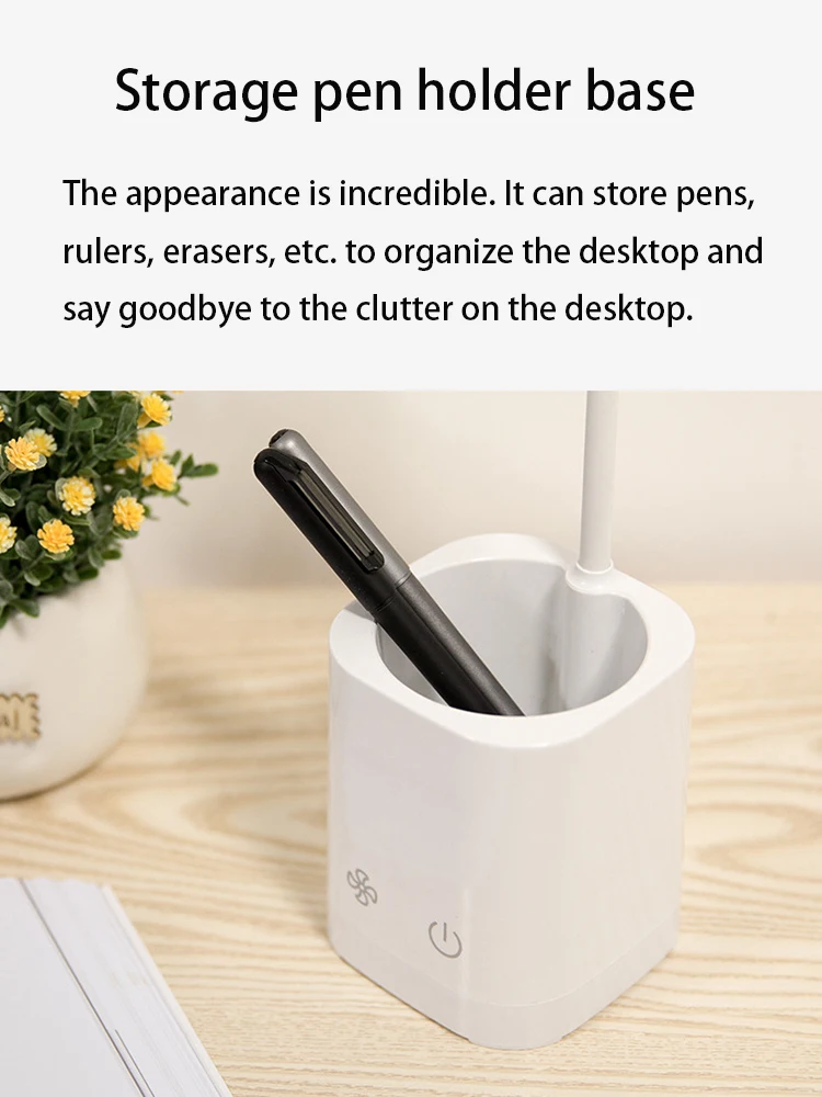 مصباح طاولة إبداعي متعدد الوظائف مع مروحة متكاملة لسطح المكتب لشحن سكن الطلاب والقراءة مصباح الدراسة الضوئي الليلي