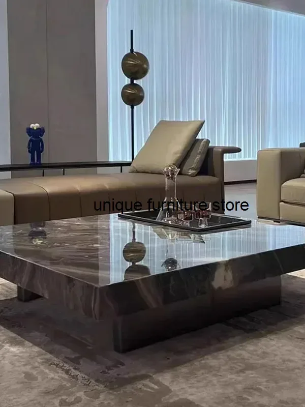 

Modern Coffee Table Top Living Room Rectangular Stone Marble Top Coffee Table Italian Luxury Muebles Para ElHogar Furniture