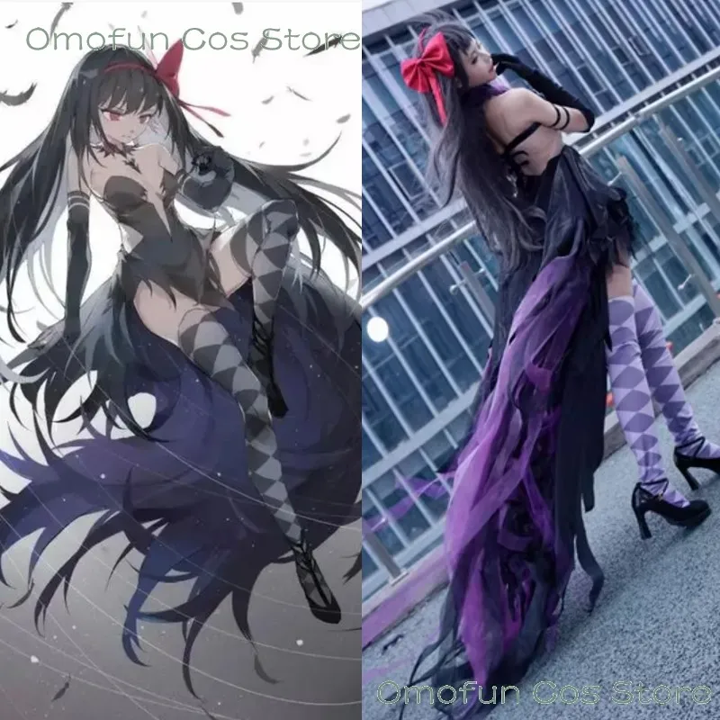 Homuras Akemi Anime przebranie na karnawał fantazyjna suknia bogini sukienka Puella Magi Madoka Magica Walpurgis nacht kobiety peruka do cosplay ubrania