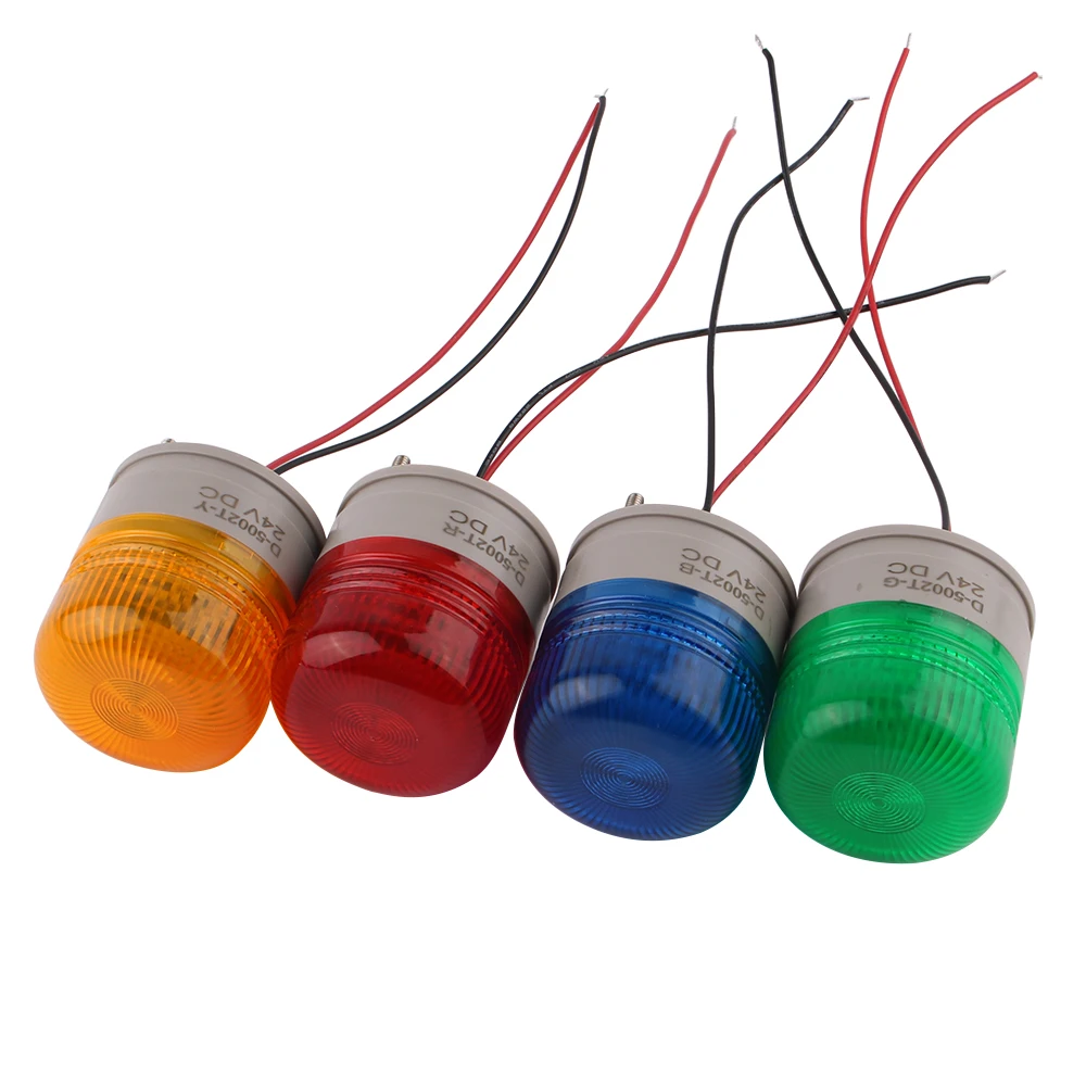 D-5002T Luz de advertencia de señal pequeña Indicador LED Alarma de seguridad Luz intermitente DC 12V 24V AC110V 220V