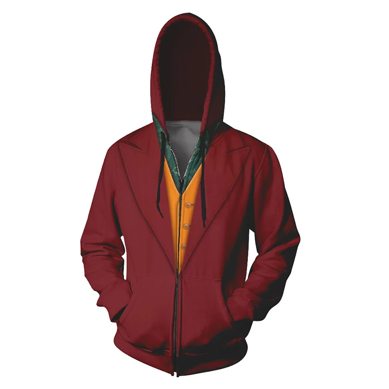 

The Dark Knight Joker Cosplay Hoodie 3D Printed Sports Wear Joker Jacket Polyester Thin Party Costume for Unisex Spring