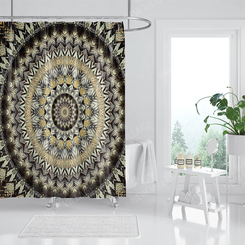 Waterproof fabric shower curtains Bathroom curtain accessories Bath curtain 180x200cm 240*200cm boho decoration vintage mandala