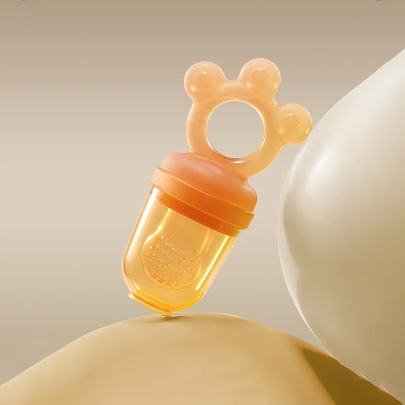 

Детская силиконовая кормушка для фруктов, соска-прорезыватель, мягкий выжимной ноблер для свежих продуктов, съемный моющийся, широкое отверстие, замена S/M/L