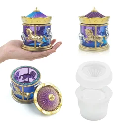 DIY Carousel Merry-go-round Storage Box Vase Can Epoxy Resin Mold Silicone Mold Jewelry Decoration