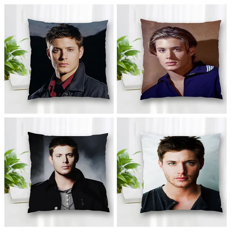 

Custom Square Pillowcase Jensen Ackles Soft Pillow Cover Zippered More Size Two Sides DIY gift Pillowcase 35x35cm 60x60cm