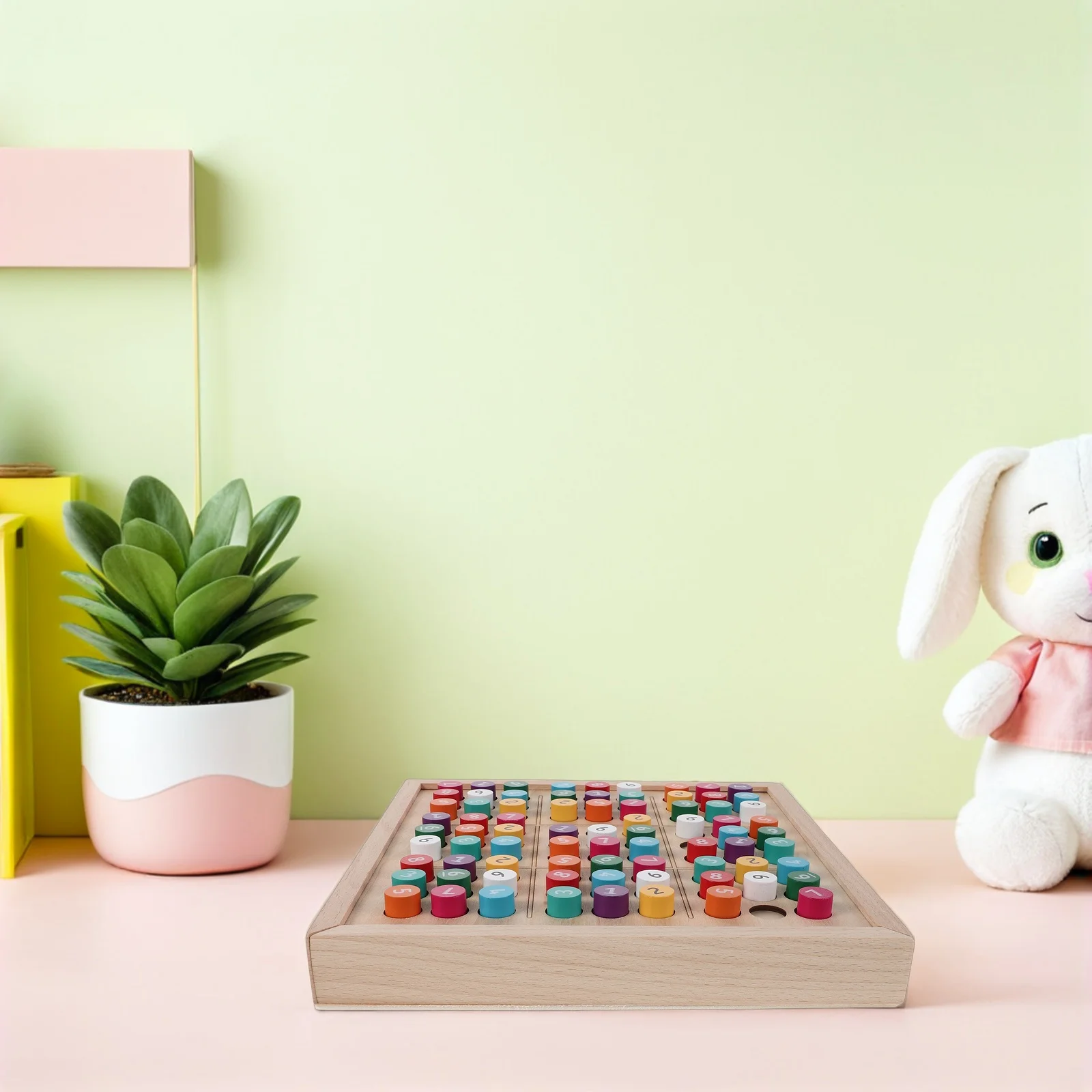 1-teilige Sudoku-Spielbox aus Holz, Logikpuzzle, Denkaufgabe, pädagogisch, für Erwachsene und Kinder, tragbar, Reisegröße
