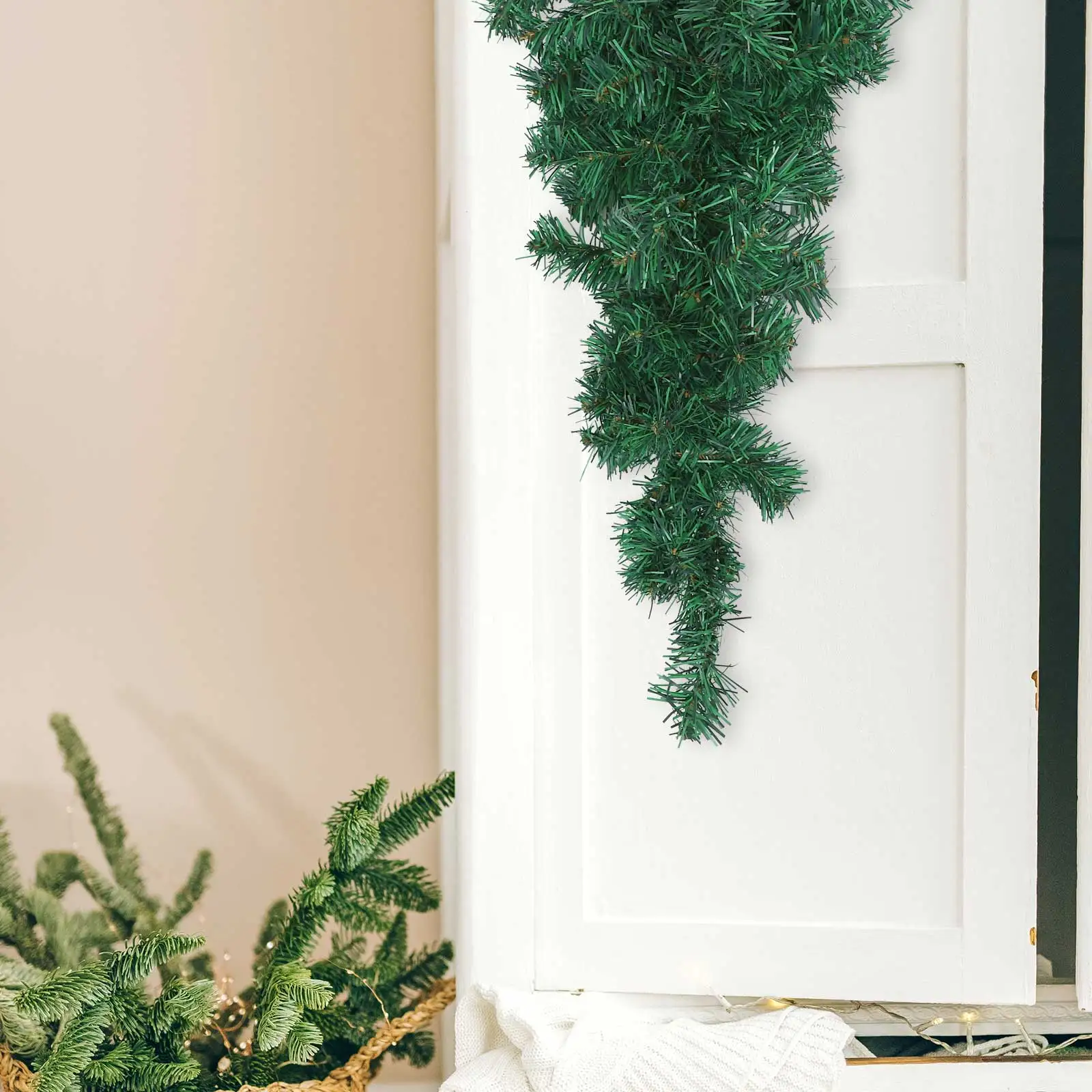 

1pc Simulated Christmas Tree Pendant Green Pvc Iron Festive Home Decor Xmas Party Supply Hanging Adorn Plastic Crafts