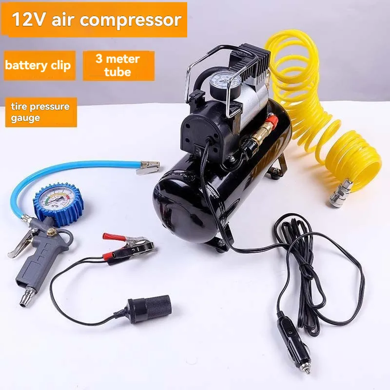 مضخة هواء مثبتة على السيارة 12 فولت/220 فولت 2.5L/4L منفاخ إطارات محمول دراجة نارية كهربائية مضخة هواء ضاغط هواء صغير #1