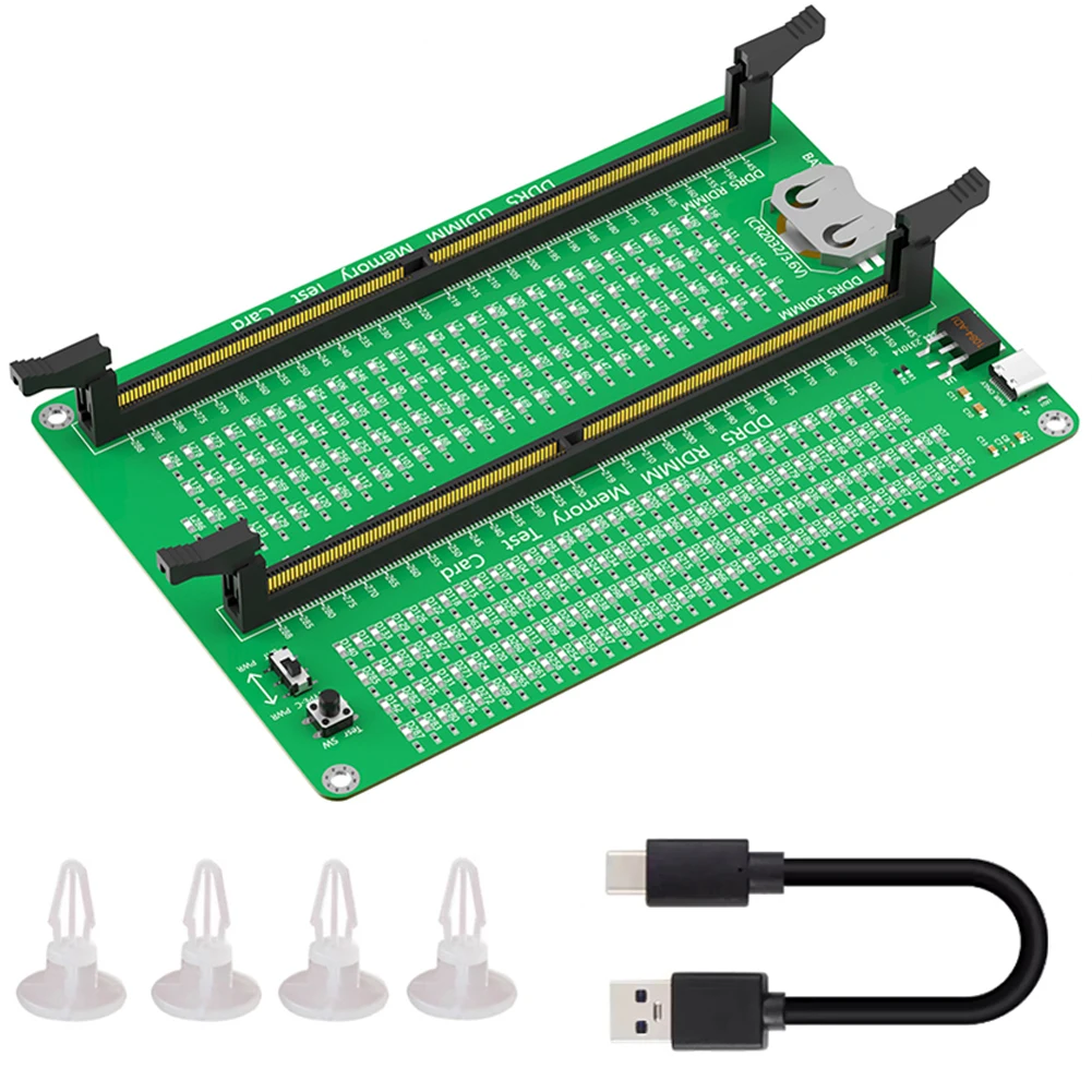 เครื่องทดสอบหน่วยความจํา DDR5 พร้อมไฟ LED หน่วยความจําเดสก์ท็อปเครื่องมือแก้ไขปัญหาช่องเสียบหน่วยความจําเครื่องทดสอบการ์ดสําหรับเมนบอร์ดคอมพิวเตอร์พีซี
