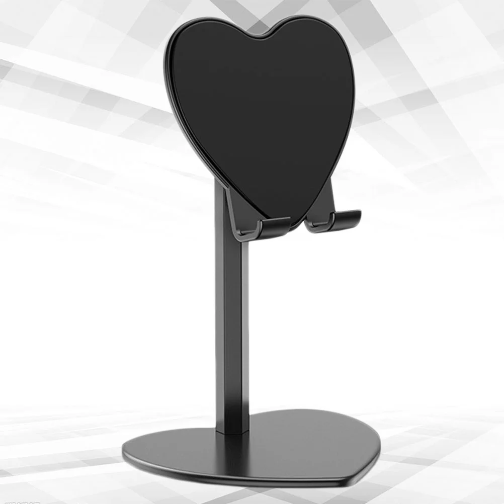 Heart Shaped Desktop Tablet Support Flexible Phone Support Metal Bracket Silver Tablet Holder Desktop Phone Bracket