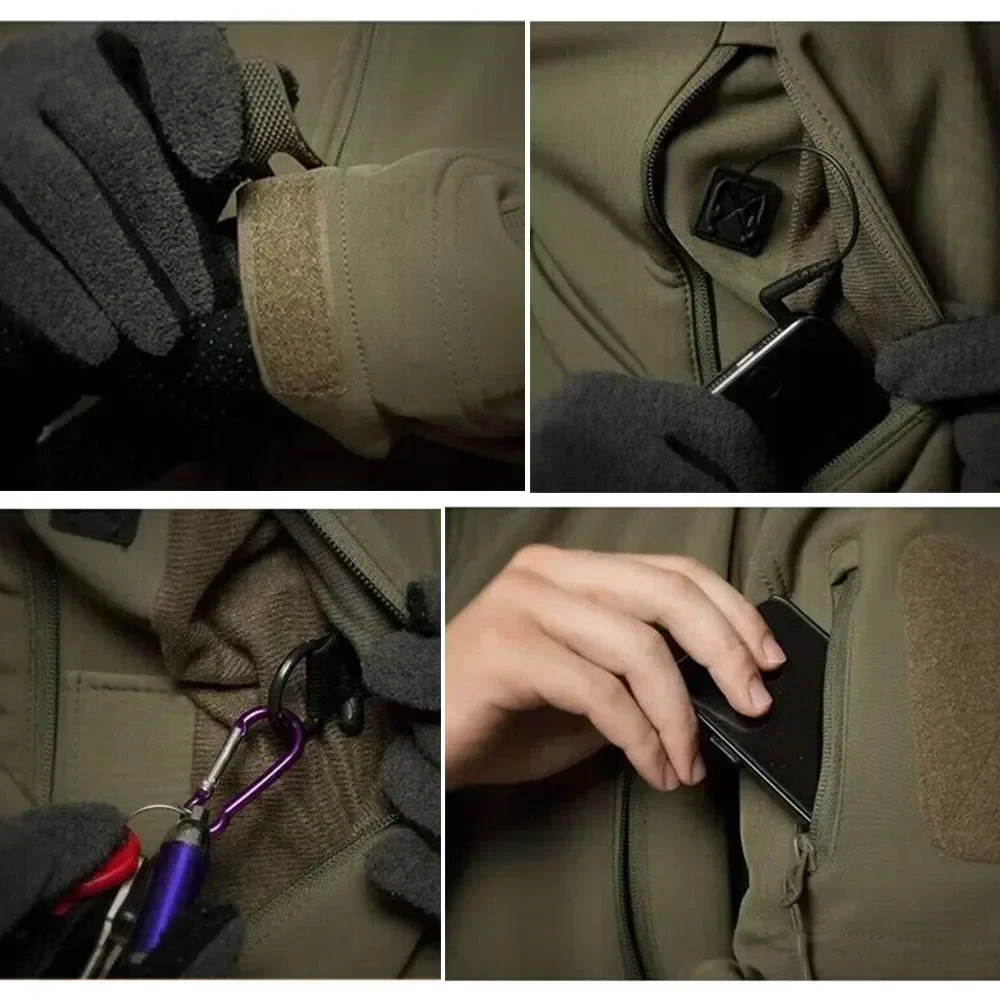 Hot Selling Military Waterproof Jacket Men's jacket Outdoor Soft Fleece Women's Windproof Breathable Thermal Hooded Suit Jackets